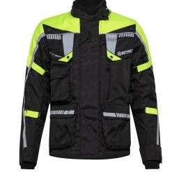 Kit Coppia Touring Tech CE Nero Giallo - Giacca Moto Certificata Befast Uomo + Donna -Befastal Negozio touringtech m yellow fronte manichino 1