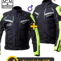 Kit Coppia Transformer CE Nero Giallo- Giacca Moto Certificata Befast Uomo + Donna