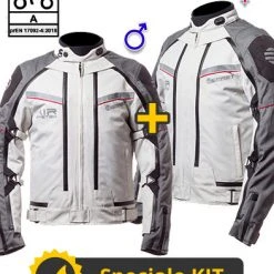 Kit Coppia Transformer CE Grigio- Giacca Moto Certificata Befast Uomo + Donna