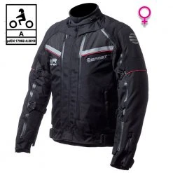 Giacca Moto Donna Touring Befast TRANSFORMER Lady CE Certificata 3 Strati Nero