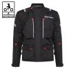 Giacca Moto Touring Befast VICTORY CE Certificata 3 Strati Nero -Befastal Negozio victory black front pittogramma